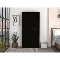 Latitude Run® Ramblas 2-Cabinet Bedroom Armoire, with One Drawer and One Hidden Drawer for Shoes