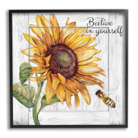 Stupell Industries Beelieve in Yourself Pun Framed Giclee Art by Levison Design