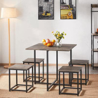 Better Homes & Gardens 5 Piece Kitchen Table & Chair Set, Dining Table Set w/Square Table & 4 Backless Stools