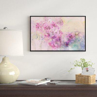 East Urban Home 'Twig of Lilac Flowers' Framed Print on Wrapped Canvas