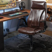Lilac Garden Tools 55" Nut-Brown Genuine Leather back Office chair