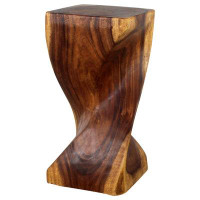 Millwood Pines Millwood Pines® Single Twist Stool Table 12 In SQ X 24 In H Walnut Oil