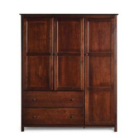 Loon Peak Cherry Wood Finish Bedroom Wardrobe Armoire Cabinet Closet