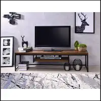 17 Stories ACME Orion TV Stand, White High Gloss & Rustic Oak 91680