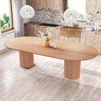 Latitude Run® Modern simple solid wood oval dining table