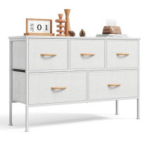 Ebern Designs Dresser For Bedroom With 5 Drawers, Fabric Long Dresser, Wide Chest Of Drawers, Storage Organizer Unit For
