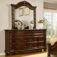 Astoria Grand Mikesell 10 Drawer Double Dresser with Mirror