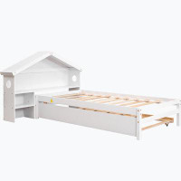 Home Decor Twin Panel Bed Frame (Trundle Can Be Placed on Both Side)