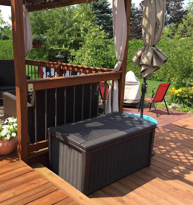 Outdoor Patio Storage Bench Garden Deck Box Backyard Furniture Shed in Outdoor Tools & Storage