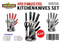 NEW 8 PCS STAINLESS STEEL KNIFE SET K0025
