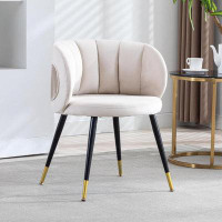 Lighshells Velvet Accent Chair Bedroom Vanity Chair Black Golden Metal Leg Side Armchair Backrest Dinning Chair