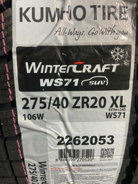 4 Brand New Kumho Wintercraft WS 71 SUV 275/40R20 XL Winter tires  *** WallToWallTires.com ***