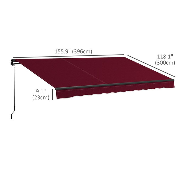 Sunshade Awning 155.9" W x 118.1" D Wine Red in Patio & Garden Furniture - Image 3