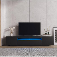 Orren Ellis 145 Modern 57" TV Stand Matte Body High Gloss Fronts With 12 Colour Leds