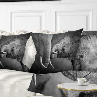 Made in Canada - The Twillery Co. Abstract Elephants Showing Affection Pillow
