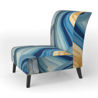 Ivy Bronx Bold Blue Brush Strokes III - Upholstered Modern Accent Chair