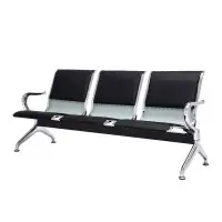 Summer Promotion 3 Seats Steel Waiting Chair Long Chair for Airport Hospital Lobby Office Waiting Room #170050