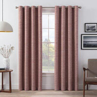 Eclipse Eclipse Wyckoff Blackout Thermaweave, Grommet Window Curtain Panel Pair