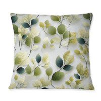 East Urban Home White And Green Wasabi Leaves Plants - Plants Printed Throw Pillow