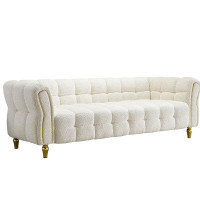 GZMWON Upholstery Fabric Sofa 87Inch, Upholstered Sofa