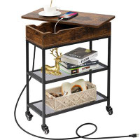 17 Stories Cerro End Table with Storage and Built-in Outlets