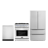 Cosmo 3 Piece Kitchen Package with French Door Refrigerator & 30" Freestanding Gas Range