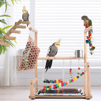 UMMA, LLC 16.7'' Wood Bird Play Gym for Table Top