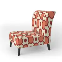 East Urban Home Abstract Retro Geometrical Design IX  - Mid-Century Upholstered Slipper Chair