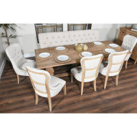 Rosalind Wheeler Amaro Pine Solid Wood Dining Table