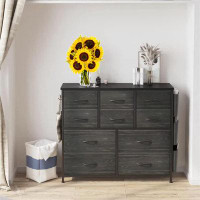 17 Stories Wood Tabletop Dresser For Bedroom With 10 Drawers