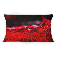 East Urban Home Red Wine On Black - Modern Printed Throw Pillow 1