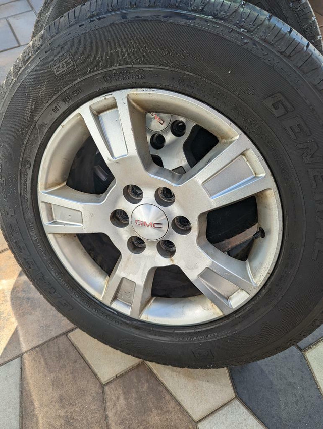 GMC ACADIA  18 INCH    ALLOY WHEELS WITH  GENERAL   HIGH  PERFORMANCE      265 / 65 / 18  ALL SEASONS WITH SENSORS in Tires & Rims in Ontario - Image 2