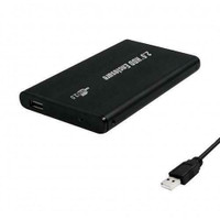 USB 2.0 to 2.5 IDE Hard Drive External Case Enclosure - Black