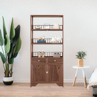 Wildon Home® Solid wood bookcases storage tea room tea stand antique living room