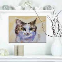 East Urban Home 'Cute Cat in Portrait' Print on Wrapped Canvas