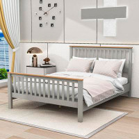 Red Barrel Studio King Wooden Platform Bed With Headboard And Footboard
