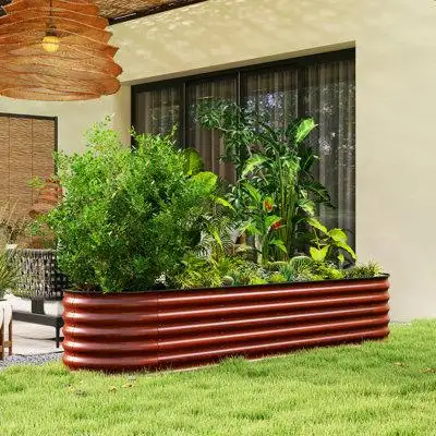 Arlmont & Co. Versatile Style Raised Garden Bed Kit, Outdoor Metal Elevated Planter Box