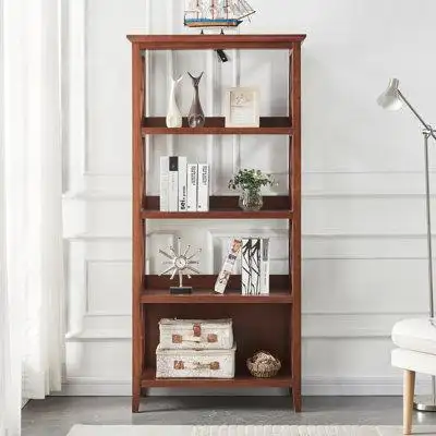Engineered wood constructionFour open storage shelves for your favourite home décor.Side with X-shap...