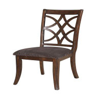 Canora Grey Transitional Style Side Chair In Brown Microfiber & Dark Walnut (Set-2)