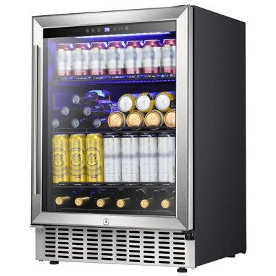 YUKOOL YUKOOL 46 Bottle Beverage Undercounter Refrigerator, Built-In Wine Cooler, Transparent Glass Door Digital Memory  in Refrigerators