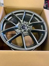 FOUR NEW 17 INCH FRD 401 WHEELS -- 5X108 SALE ! MOUNTED WITH 235 / 55 R17 CONTINENTAL VIKING WINTER !!