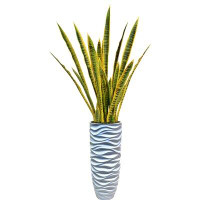 Laura Ashley Aislin 35" Artificial Snake Plant in Planter