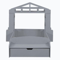 Wenty House Bed With Bench, Socket And Shelves,