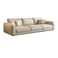 Latitude Run® 109.45" White Genuine Leather Modular Sofa cushion couch