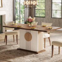 Ebern Designs Farmhouse Wood Dining Table for 4-6