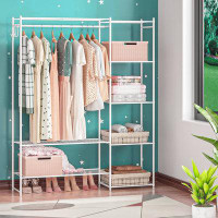 Rebrilliant Portable Wardrobe With Shelves