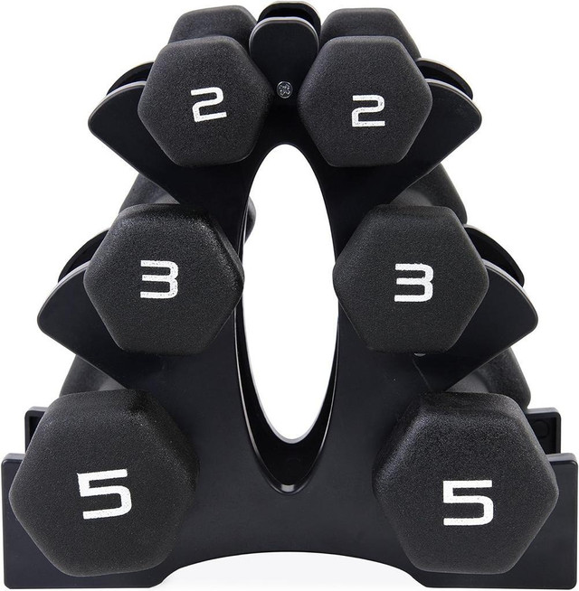 NEW 32 LBS NEOPRENE DUMBBELL SET WITH RACK 1112701 in Other in Alberta