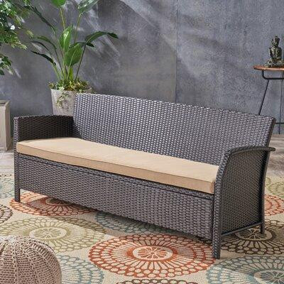 Red Barrel Studio 67.75'' Wide Outdoor Wicker Patio Sofa with Cushion in Couches & Futons in Longueuil / South Shore