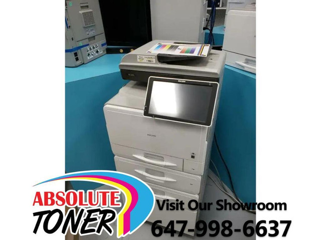 $25/month. Ricoh Aficio MP C406 Color Laser Multifunction Printer Office Copier and Scanner with Two Paper Trays in Printers, Scanners & Fax in City of Toronto - Image 3