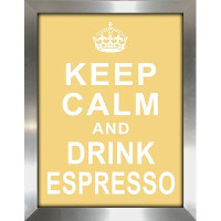 Picture Perfect International "Keep Calm and Drink Espresso" Framed Textual Art